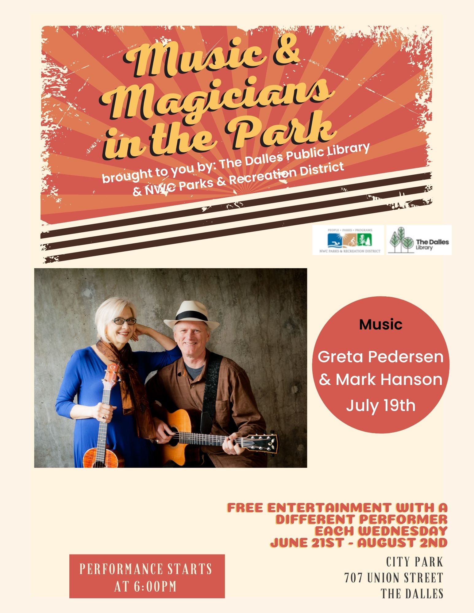 Greta Pederson and Mark Hanson will share their amazing musical abilities with us