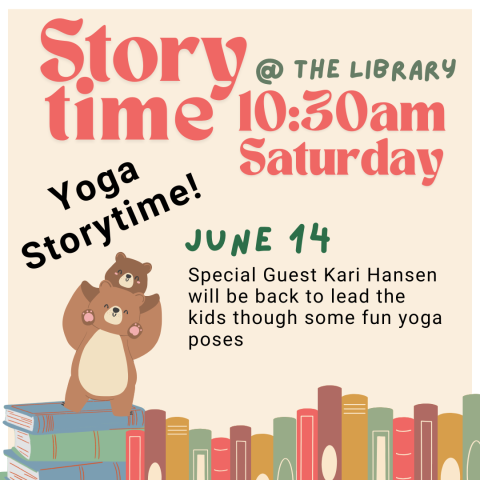 Yoga Storytime on June 14th at 10:30 am