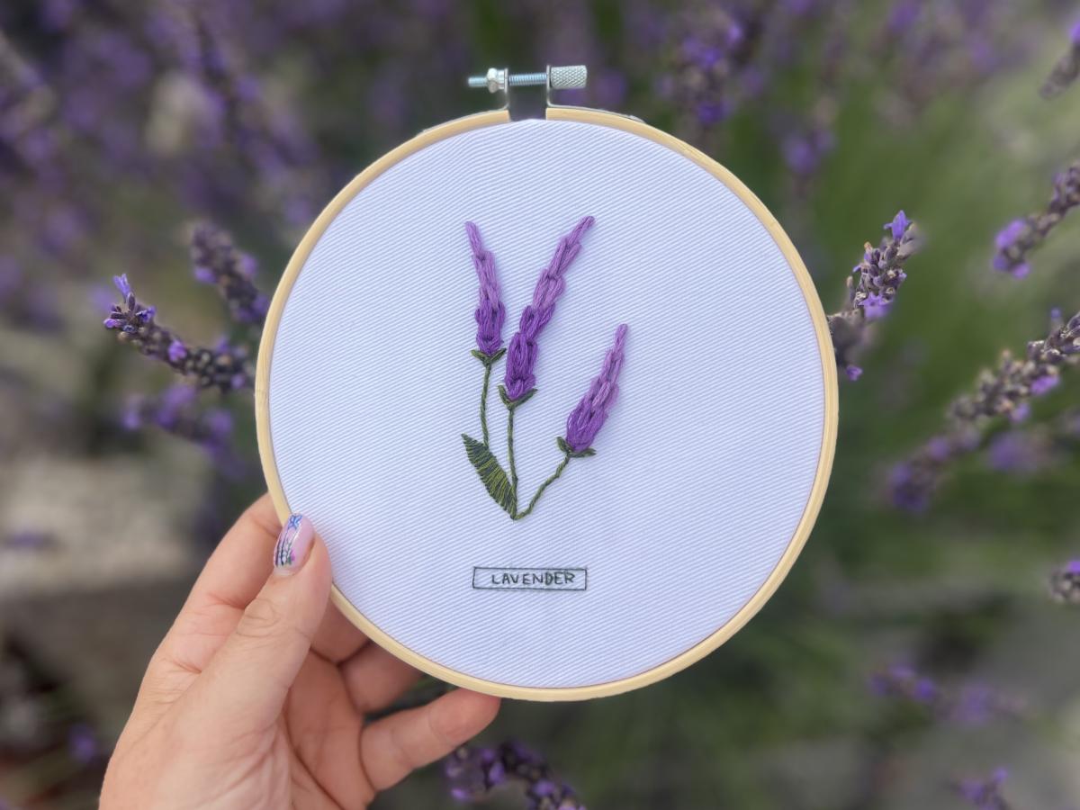 picture of embroidered lavender